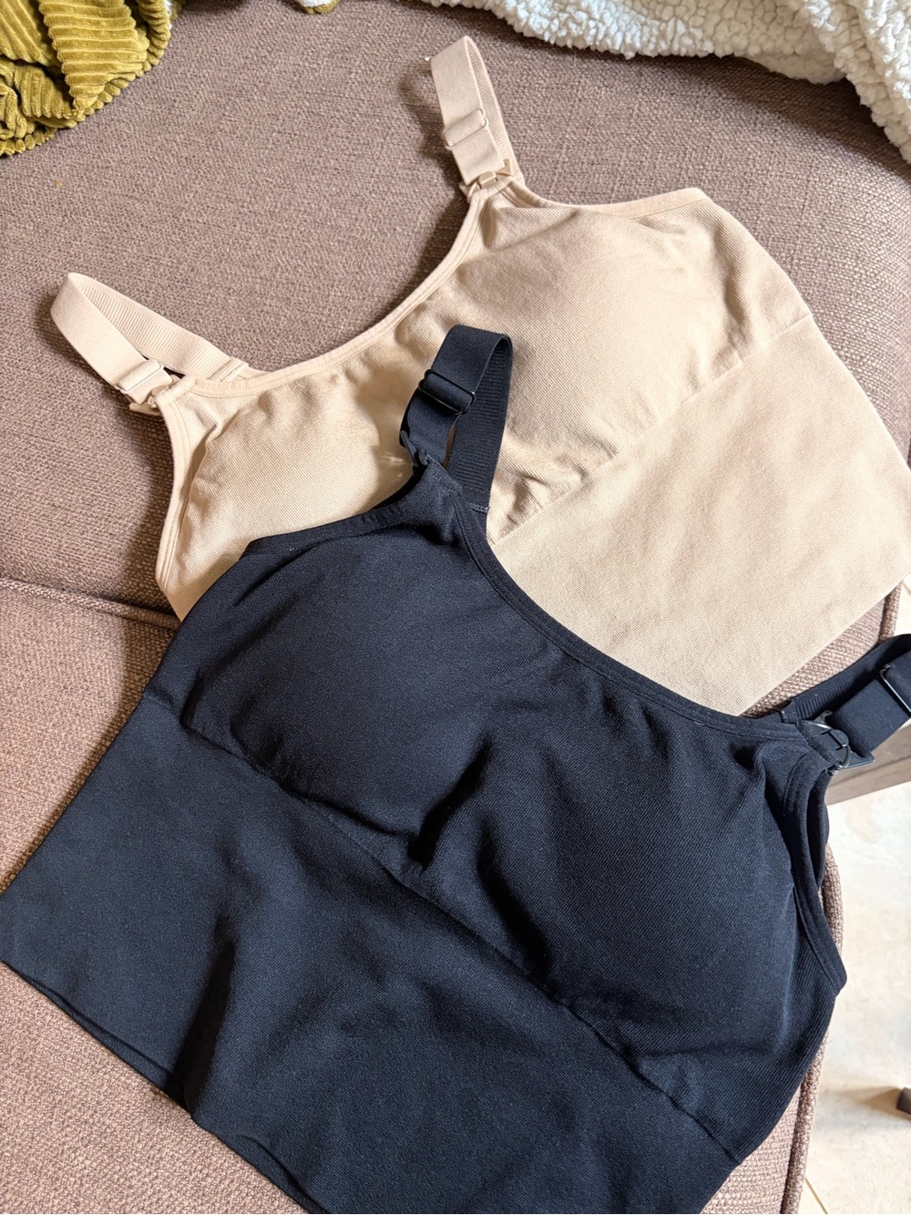 Seamless Nursing Bra Duo - Black & Nude